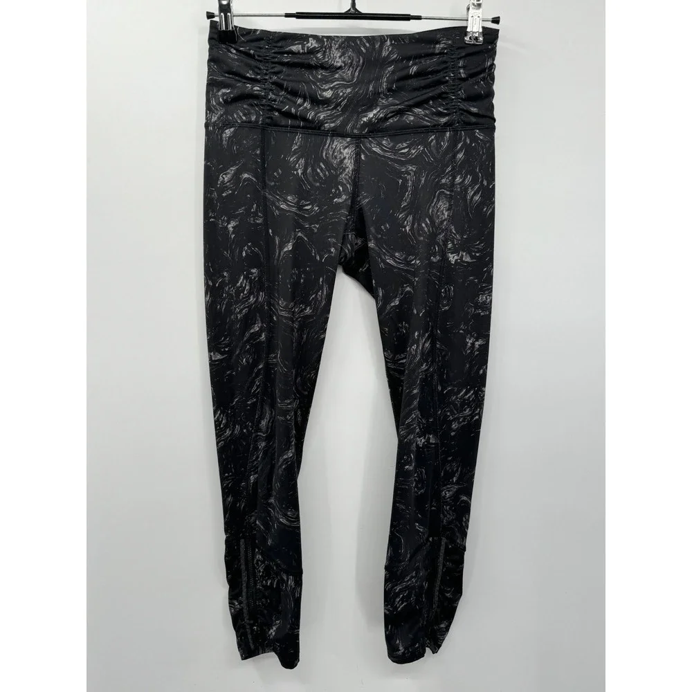 Lululemon Align High Rise Patterned Leggings Black Gray Size‎ 6 Athletic
